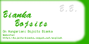 bianka bojsits business card